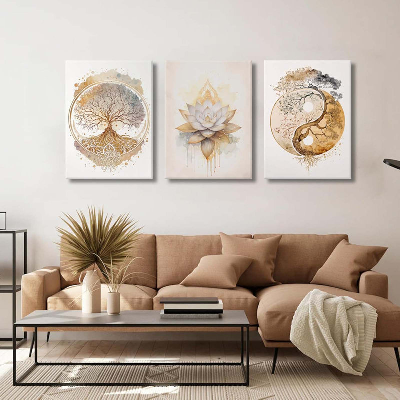3 Piece Wrapped Canvas Print, 60 cm H x 40 cm W