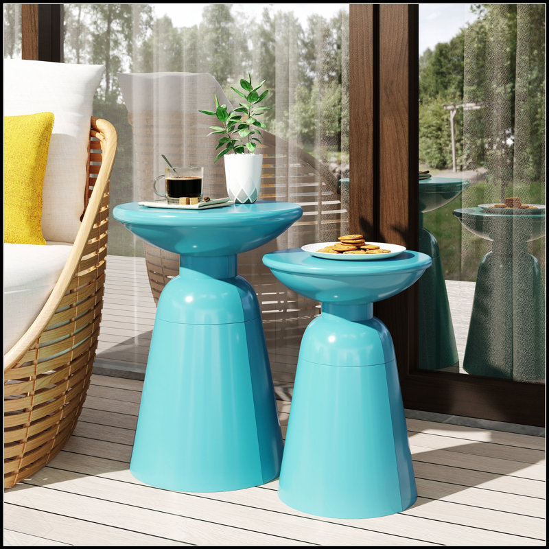 Ensemble de 2 tables d'appoint Serenita, Sarcelle