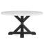 Table de salle à manger ronde 54 po Hirima Modern Elegance, base en bois d'acacia massif-547612859