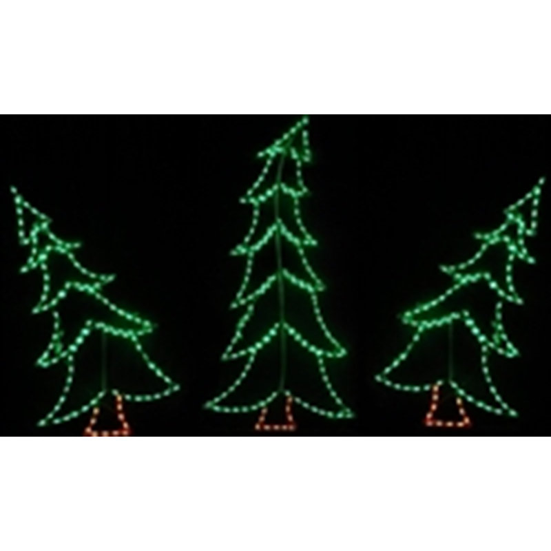 Présentoir lumineux de Noël en forme d'arbre incliné 3 pièces Trees and Plants