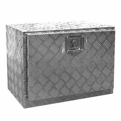Barton 24" Aluminum Underbody Truck Tool Box with Lock and Drop-Down Door – 5 Bar Tread Storage for Trailers, Pickups, and Garages