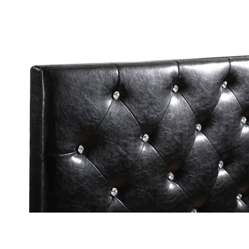 Upholstered Headboard, Full, Black 3