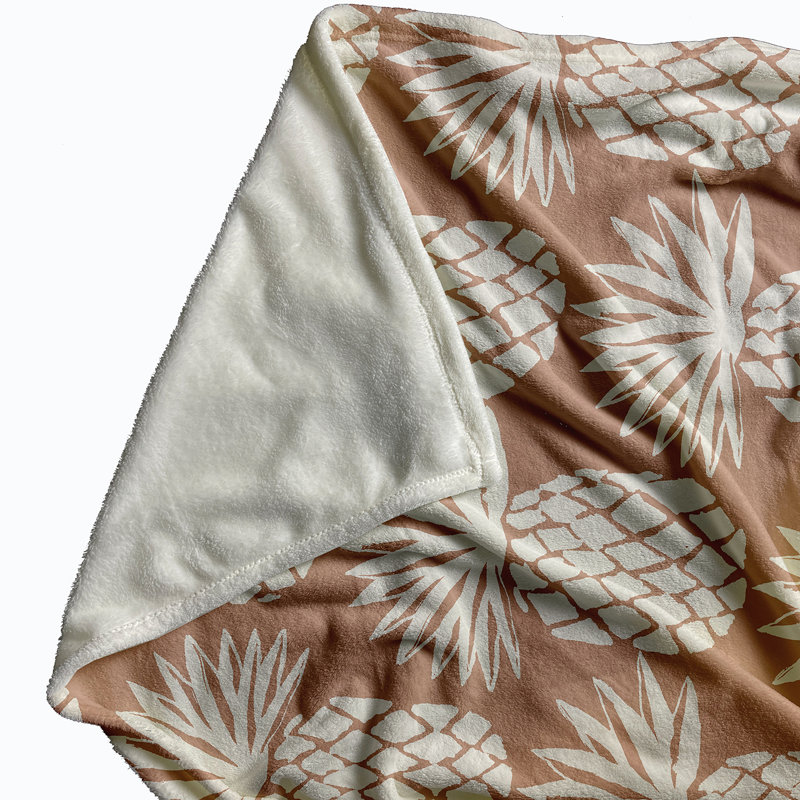 Botanical Blooms Fleece Throw Blanket, 50" W x 60" L, 1.85, Mauve