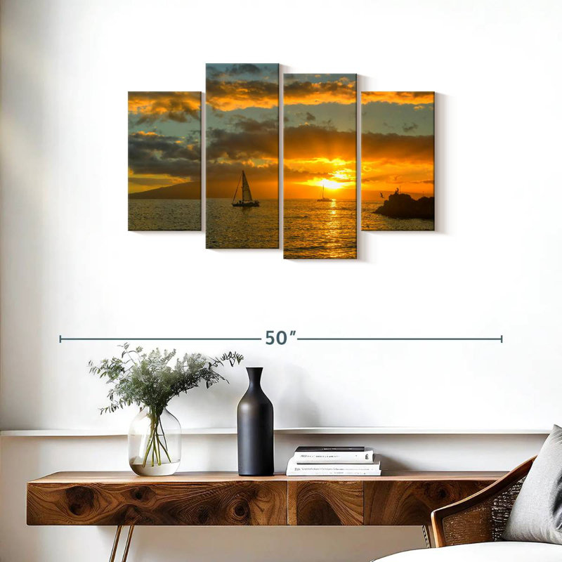 Kaanapali Gillard, gens au coucher du soleil, H 22 po x l 36 po