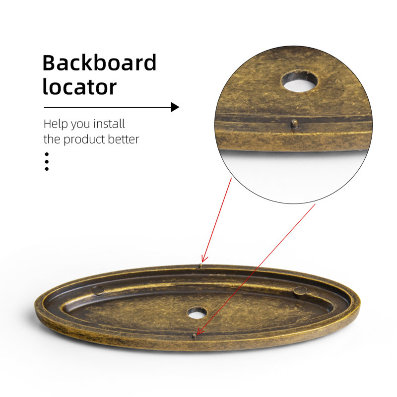 1.4" Length Oval Knob With Backplate  Multipack