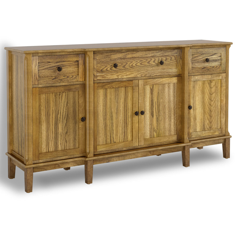 Buffet en bois massif 65 portes 4 portes, Nature