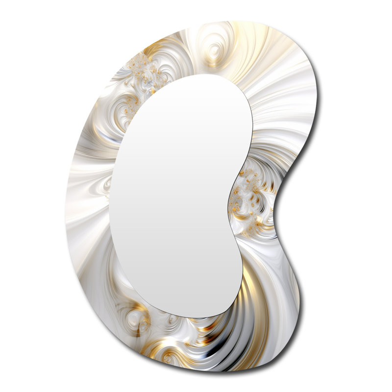 «Sifton Whirling River Dynamics Gold and White II - Abstract Spirals, 39 po x 28 po