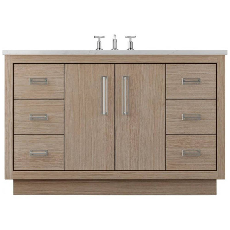 Avalon Single Extra Wide Bath Vanity, Natural Weathered, 60", Polished Chrome
