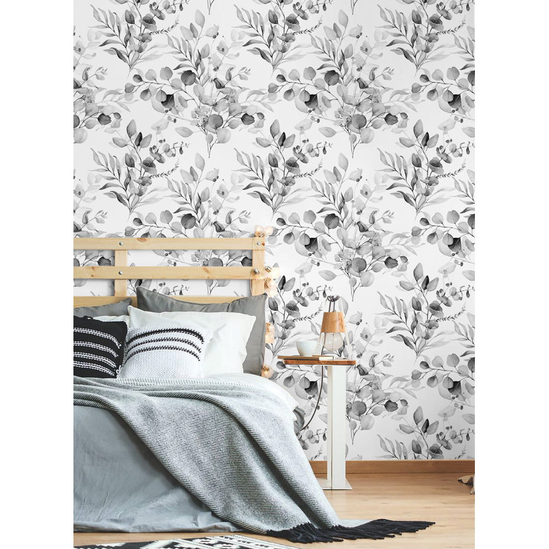 Papier peint auto-adhésif avec feuille d'eucalyptus - finition mate texturée, imperméable et repositionnable, installation facile pour les murs et la décoration intérieure