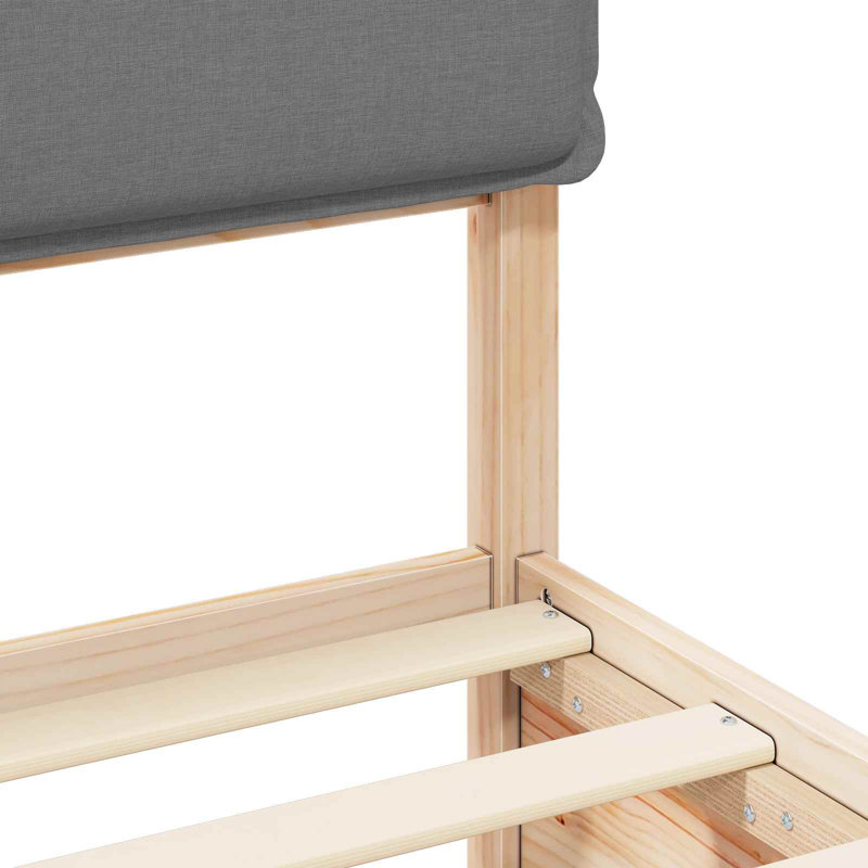 Solid Wood Bed, Natural/Light Grey, Super King (6')