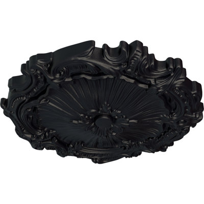 Endurathane Plymouth Ceiling Medallion, 16 3/4"OD x 1 3/8"P (Fits Canopies up to 1 5/8"), Hand-Painted Steel Gray Finish