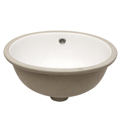 Modern Oval Undermount Bathroom Ceramic Sink With Overflow