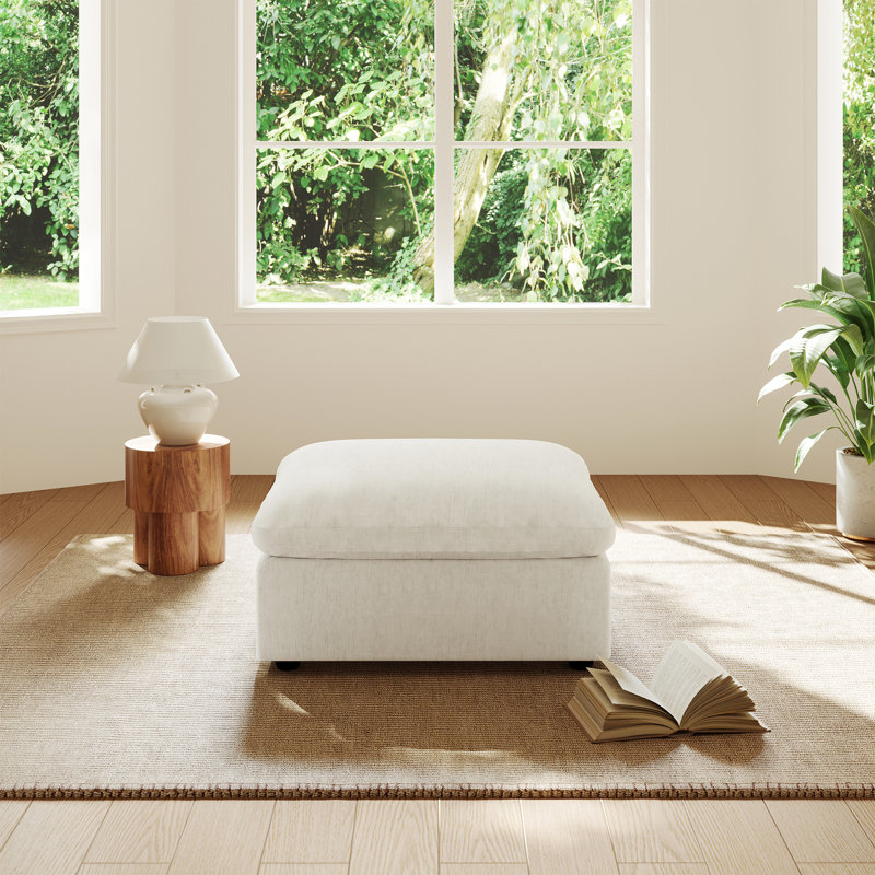 Canapé rembourré avec repose-pieds modulaire Cloud Couch, Crème, crème