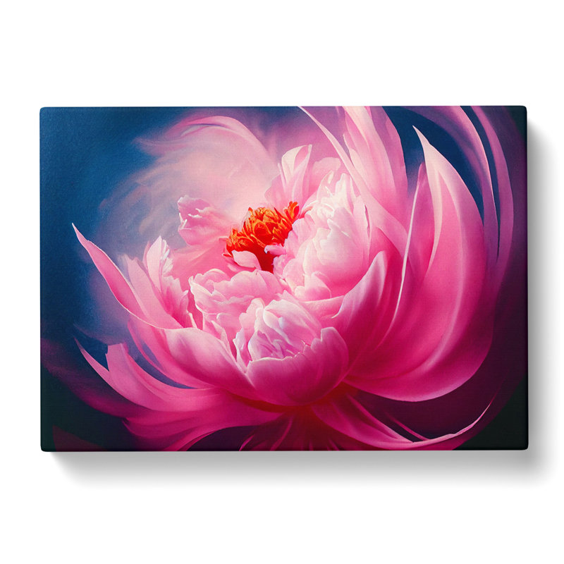 Dramatic Peony Flower - Wrapped Canvas Print, 35cm H x 50cm W x 3cm D