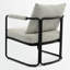 Chaise d'appoint rembourrée Mid-Century moderne avec coussin ultra épais et structure en métal industriel-729892486