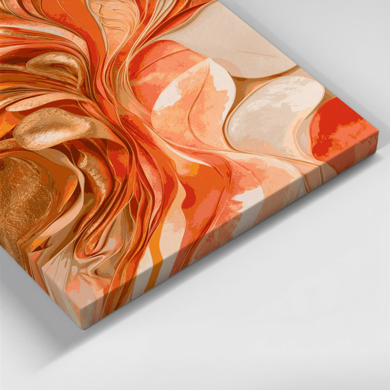 Art mural abstrait aquarelle sur toile brune, H 24 po x l 20 po