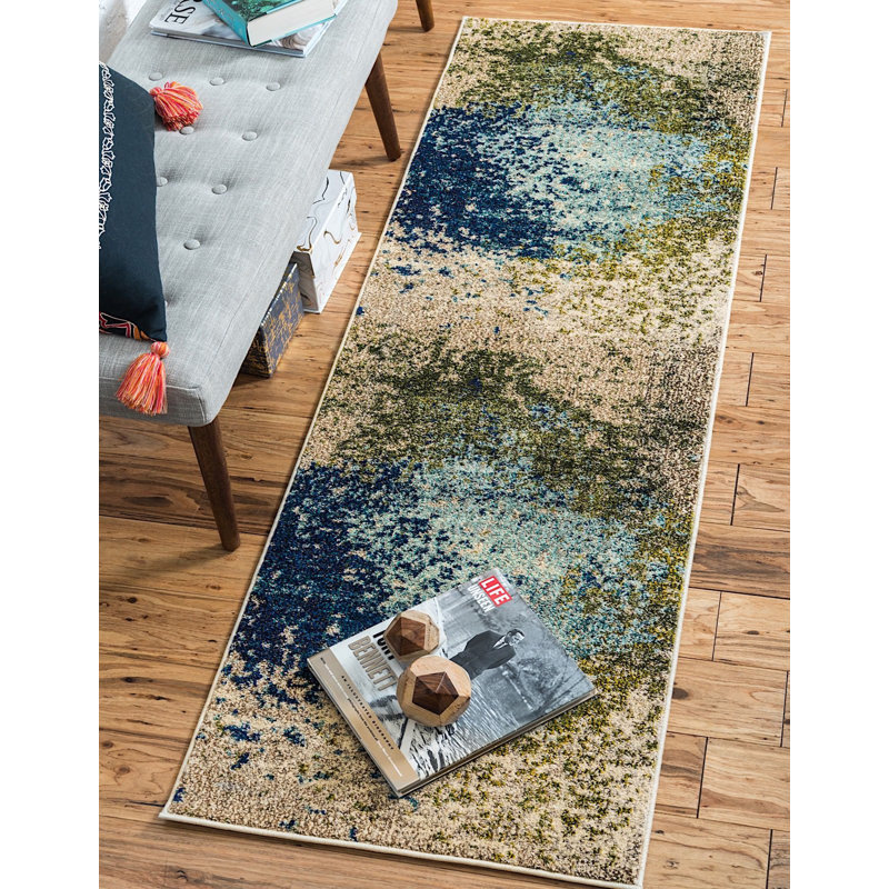 Rizer Washable Abstract Indoor Rug, Runner 2'7" x 10'