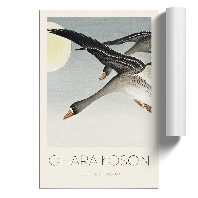 Geese in Flight Print by Ohara Koson - Frameless Print, 42cm H x 30cm W x 0.1cm D