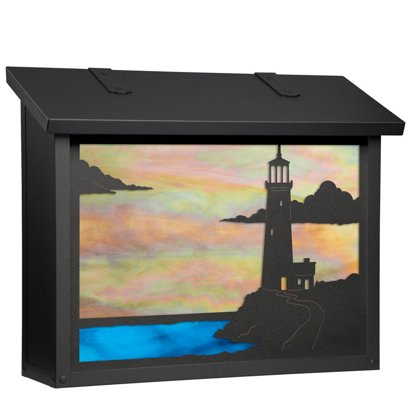 Boîte aux lettres murale, Noir texturé, Or irisé