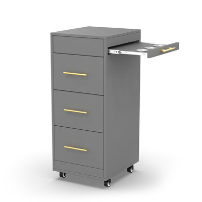 Wood Salon Trolley Cart With 4 Wheels