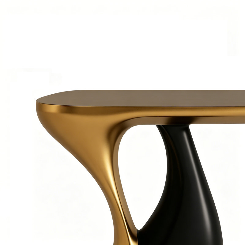 Console Modern Luxury, Gold / Black, Gold, Black