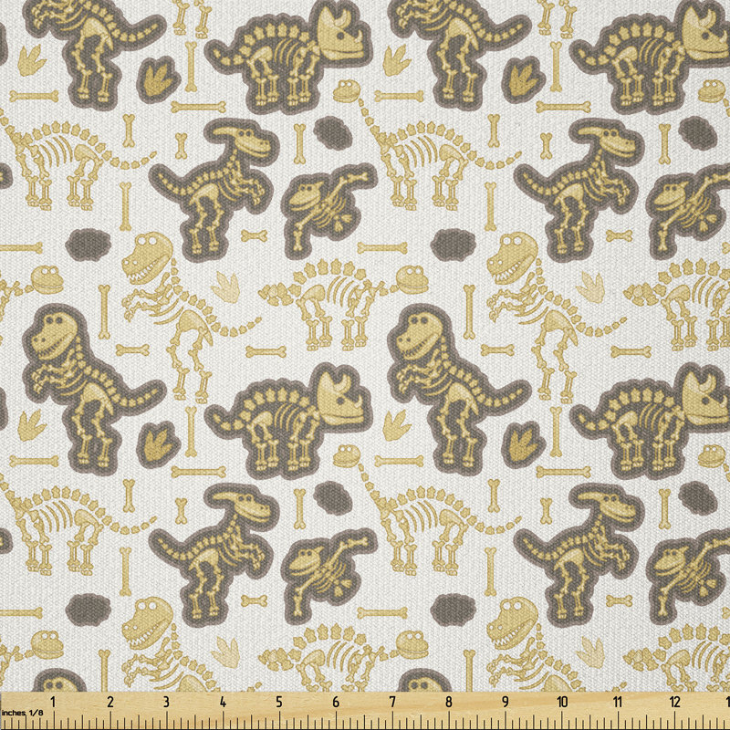 Dinosaur Skeleton Bones Fabric