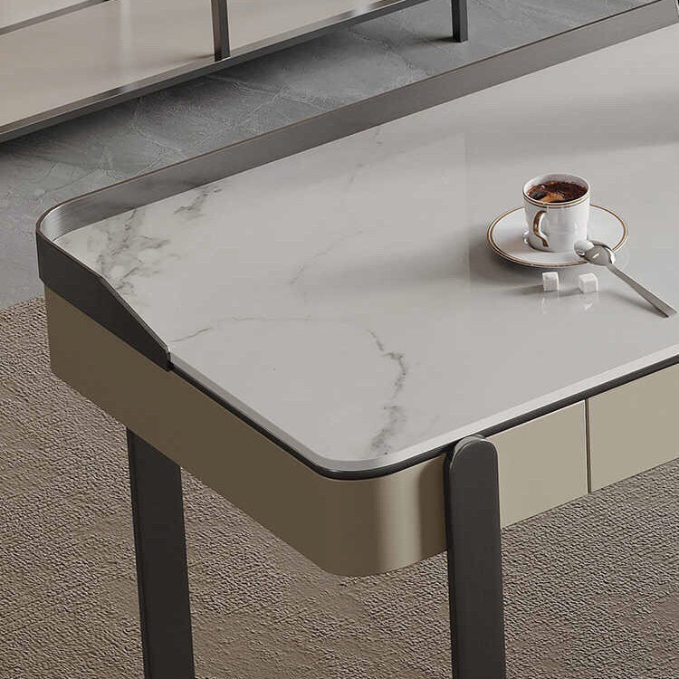Modern Italian Light Luxury Rock-Panel Desk