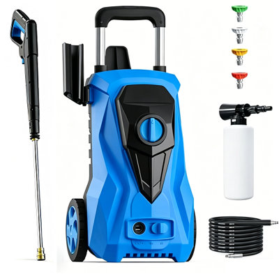 Electric Pressure Washer 5350PSI MAX 2.0GPM, Powerful Grime Removal, Everyday Cleaning Solution, with 4 Nozzle Tips, 500ML Soap Tank, Stainless Steel Lance, Automatic Total Stop System for Car, Driveway, Fence, Garden, Yard, Outdoor Cleaning