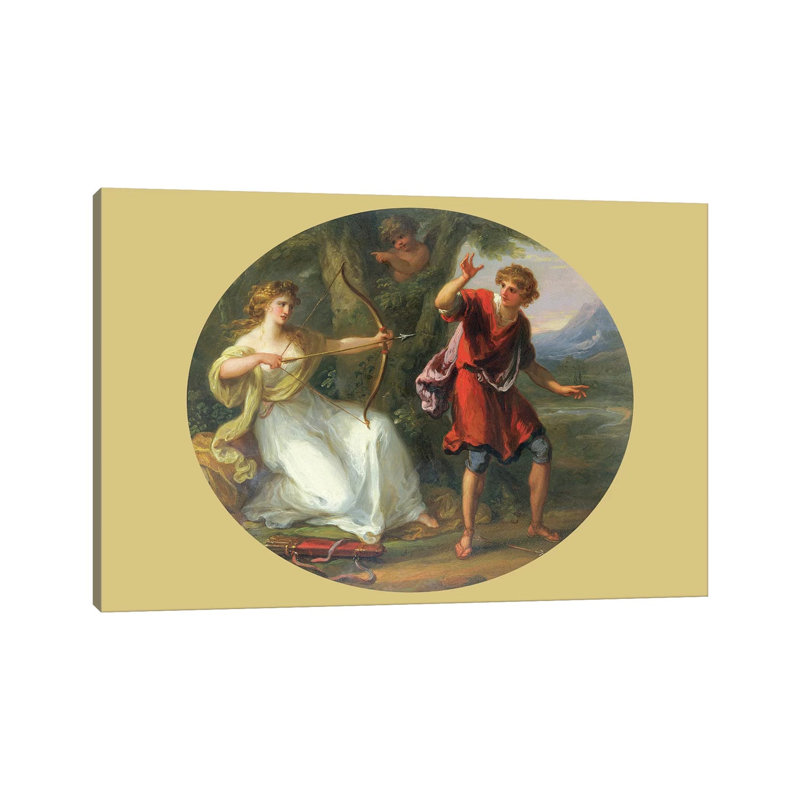 A Nymph Drawing Her Bow on a Youth, 1780 1 Piece Wrapped Canvas Painting, 20.32cm H x 30.48cm W x 1.905cm D