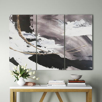 Ensemble de 3 peintures abstraites sur toile Glam Painted Arcs - Painted Arcs II
