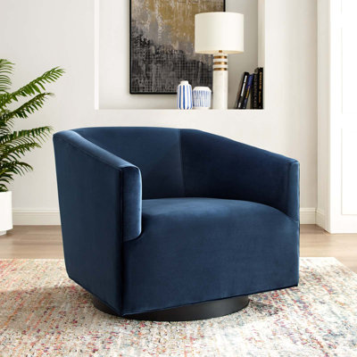 Fauteuil pivotant en velours Twist
