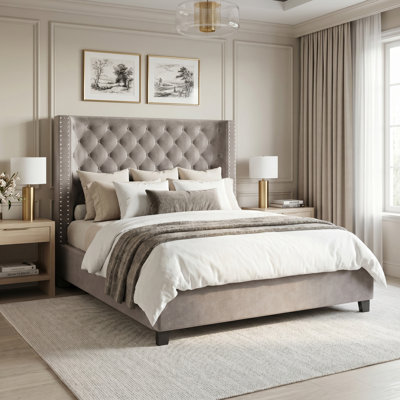 Charette Upholstered Wingback Bed
