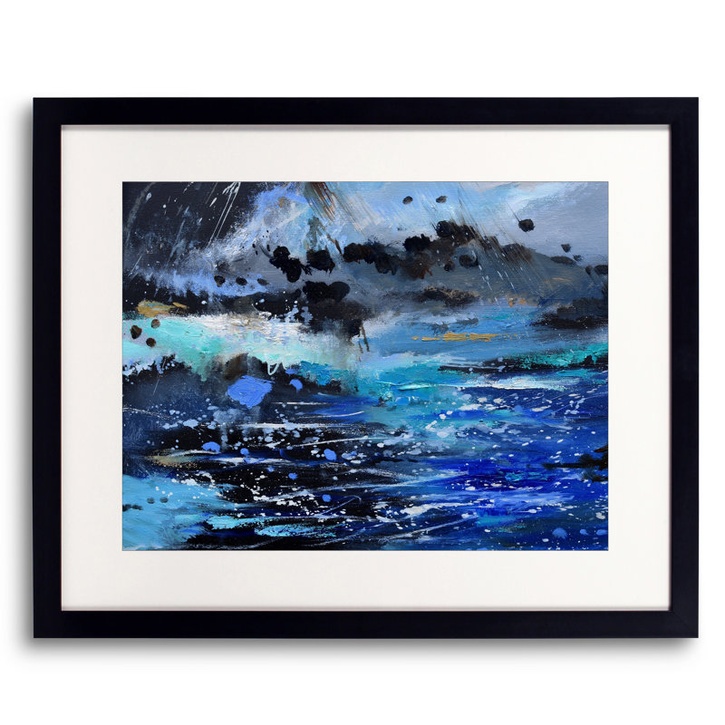 Neptune's Pleasure par Pol Ledent - Peinture, H 25,25 po x l 31,25 po, Papier avec cadre noir