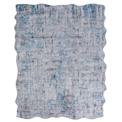 Abstract Area Rug in Blue