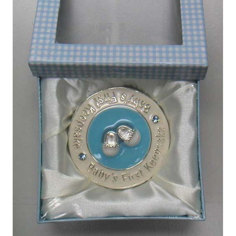 Boîte décorative en métal souvenir, Bleu