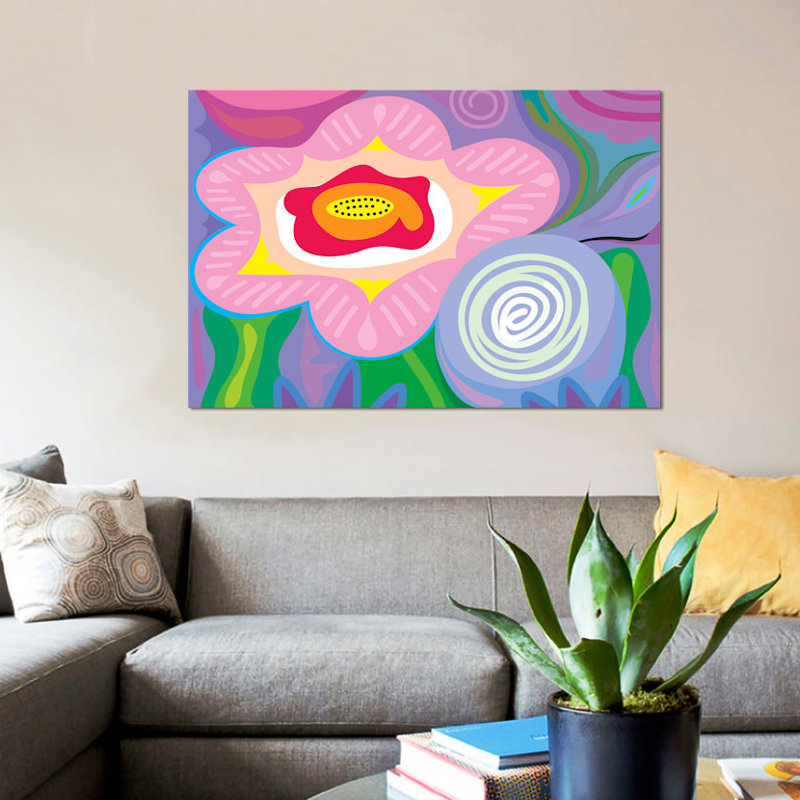 « april florales », reproduction sur toile, H 26 po x l 40 po x P 1,5 po, Pas de tapis, Toile tendue
