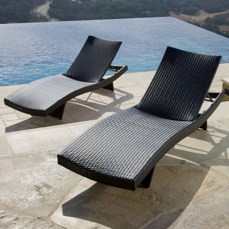 Ehrenfried 78.9'' Long Reclining Single Chaise with Sunbrella Cushion Covers, Espresso
