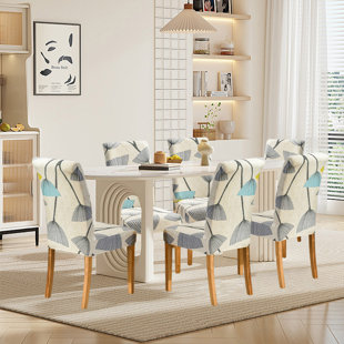 Dining Room Chair Covers, Stretch Chair Slipcovers ,Removable, Washable, Protective Chair Cover Set Of 6