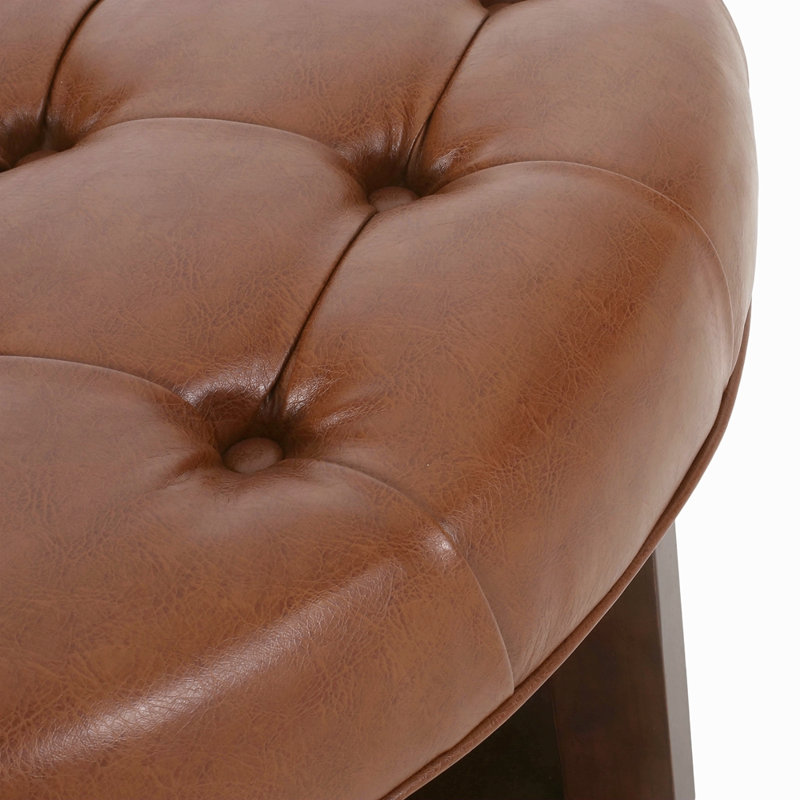 OTTOMAN ROND, Marron clair