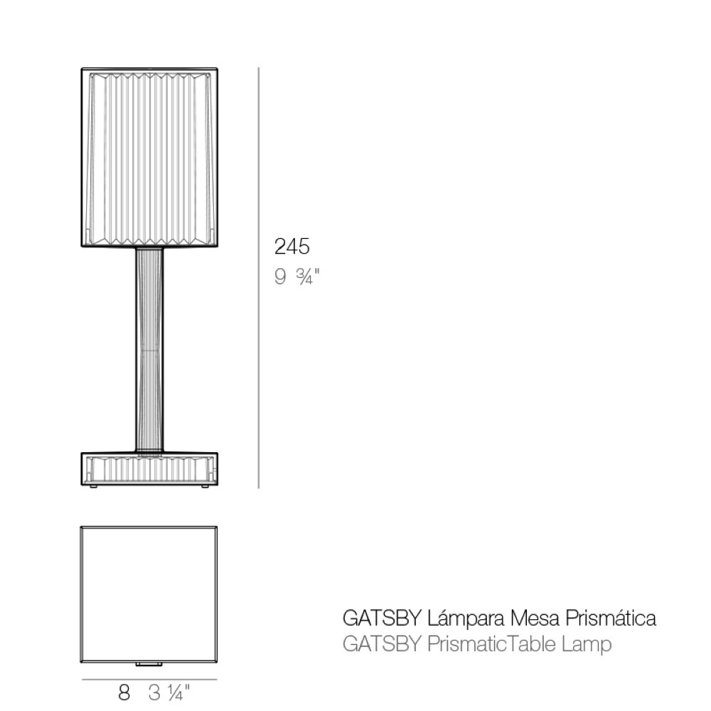 Vondom Gatsby Square Table Lamp, Fume