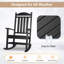 Chaise berçante en PEHD noire, chaise berçante d'extérieur robuste à haut dossier pour un confort ultime