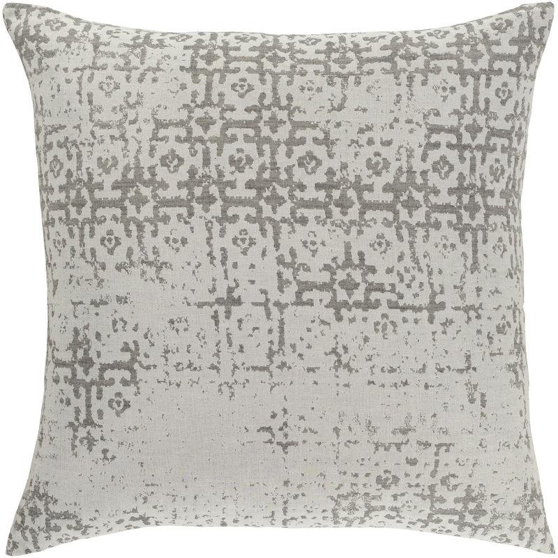 Aneta Geometric Handwoven Cotton Duvet Cover, King, Light Gray