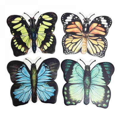 Ensemble de 4 sous-verres assortis en forme de papillon