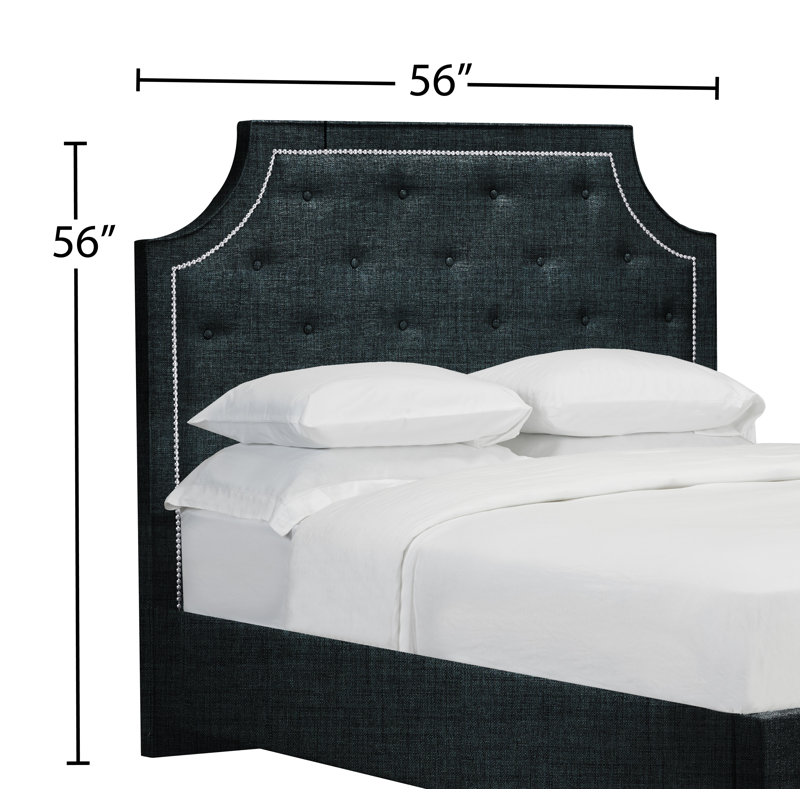 Tête de lit à panneau rembourré Tarpley, Double, Lin - denim