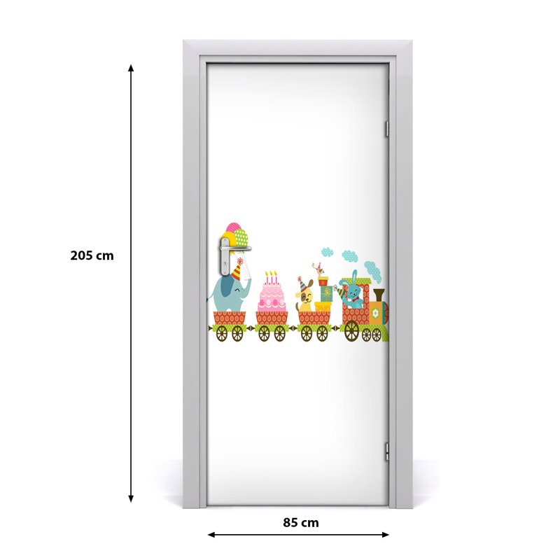 Cheerful Train Door Decal