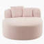 Canapé moderne avec méridienne ultra-spacieuse et deux coussins de soutien, revêtement en velours côtelé rose pour un confort ultime-1278660515