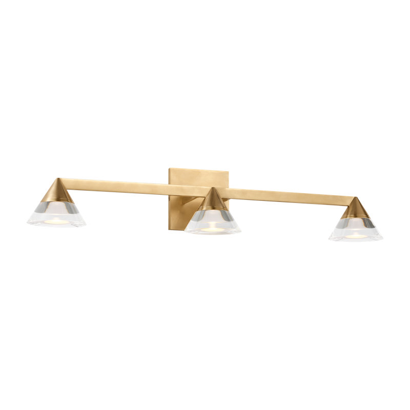 Midrand LED Vanity Light, 5" H x 25.5" W x 5.7" D, Hand-Rubbed Antique Brass, 3