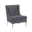 Fauteuil d'appoint à oreilles moderne en chenille gris foncé avec pieds en métal doré et dossier cousu à losanges-134541546