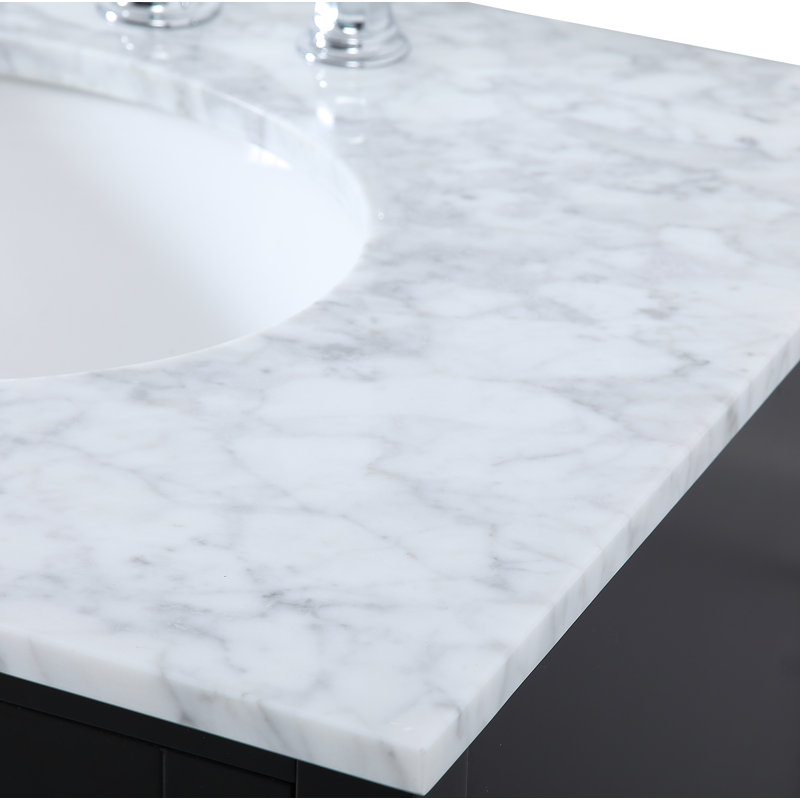 Ensemble de meuble-lavabo large 72 "Irene, Noir, Quartz Calacatta
