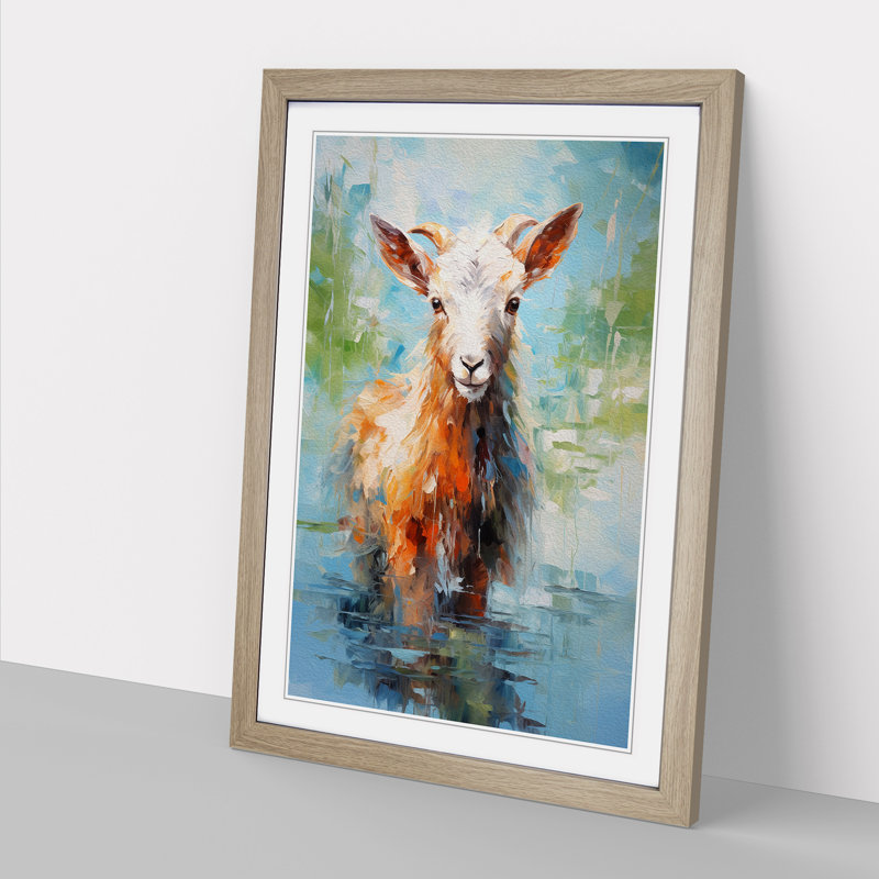 Goat Impressionism Art - Framed Print